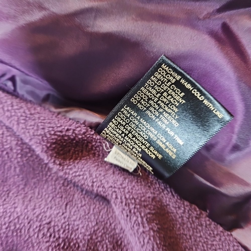 Jessica simpson Puffer Bomber Jacket Comfy Cozy In Season Purple  Size L 14-16 - Picture 13 of 16